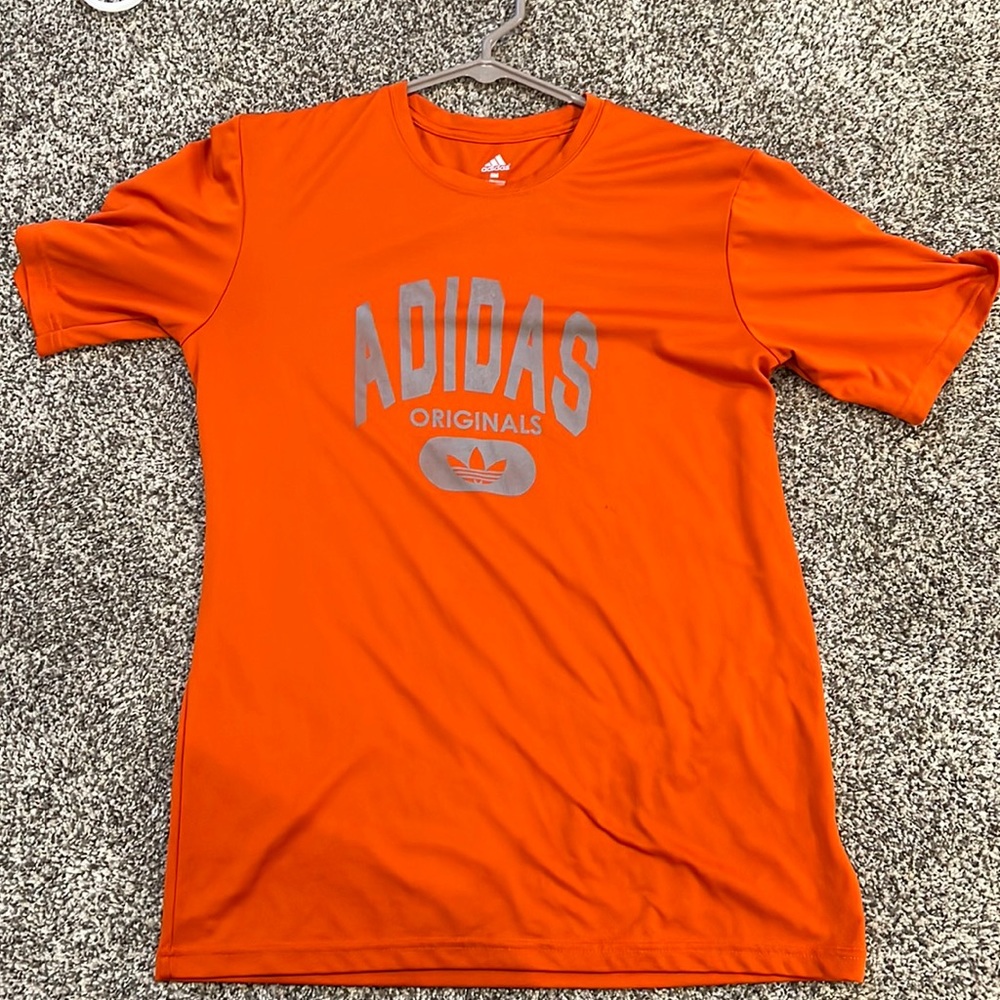 Orange adidas tee shirt